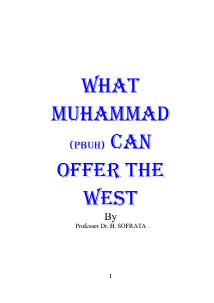 what muhammad pbuh can offer the west